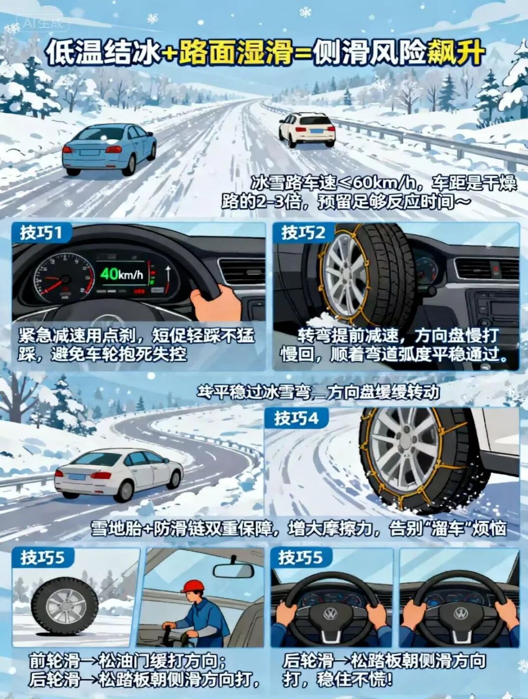 出行提示_冬季行車(chē)安全注意事項(xiàng)_冰雪路面駕駛技巧